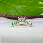 14K white gold purple garnet ring