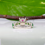 14K white gold purple garnet ring