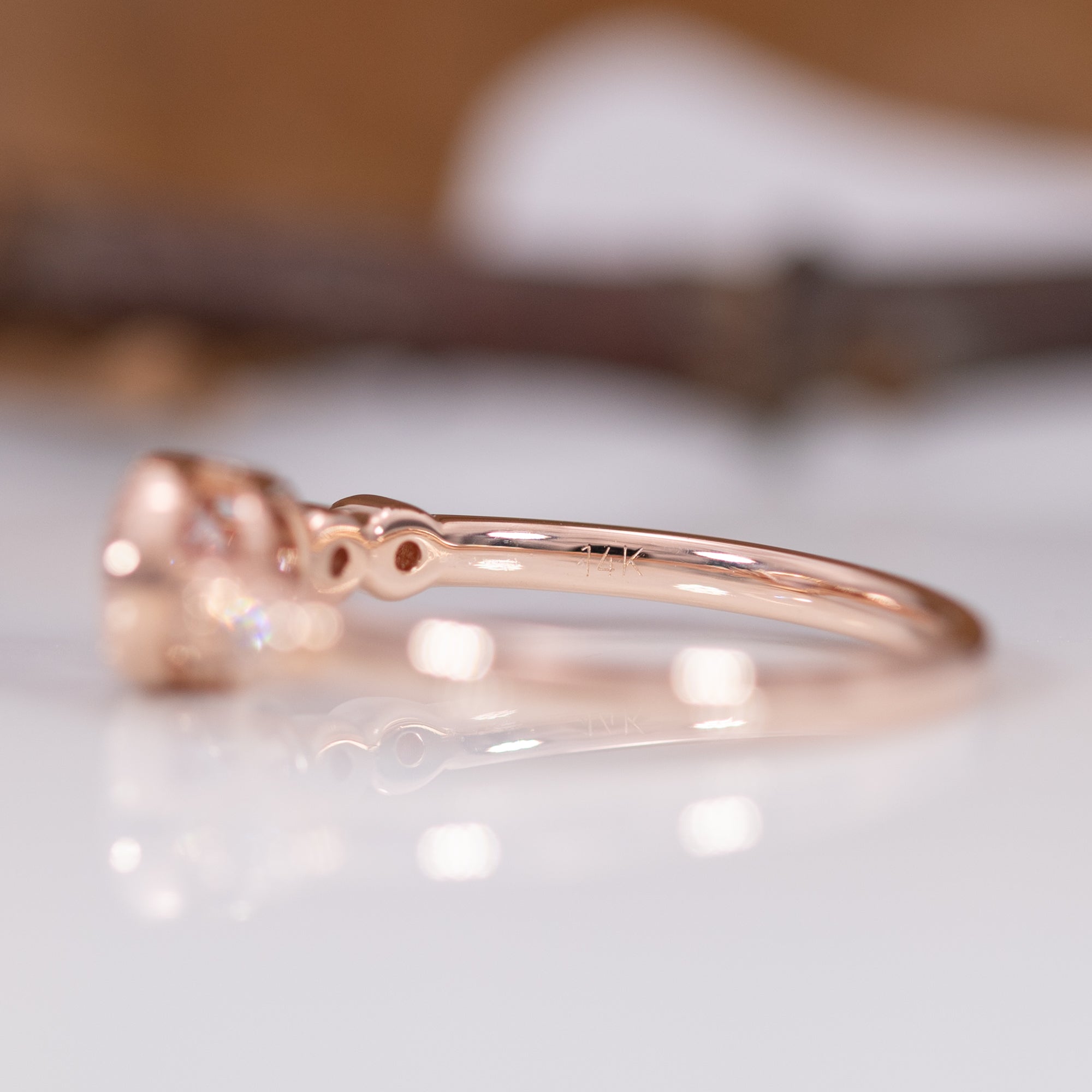 14K rose gold cor de rosa morganite ring