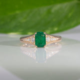 14K Yellow Gold Zambian Emerald Ring