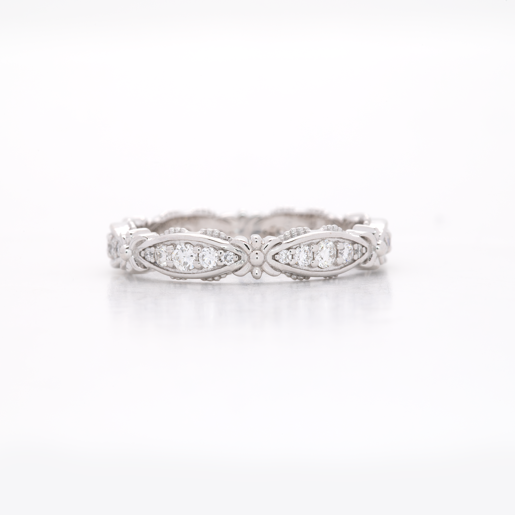 14K white gold diamond eternity band