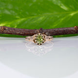 10K yellow gold demantoid garnet estate ring