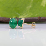 14K yellow gold zambian emerald earrings