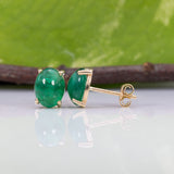 14K yellow gold zambian emerald earrings