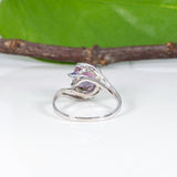 14K white gold bi-color tourmaline ring