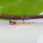 14K yellow gold rubellite tourmaline ring
