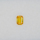 0.88 carat natural yellow sapphire, emerald cut 7x5mm loose yellow gemstone