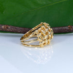 14K yellow gold basket-weave estate ring