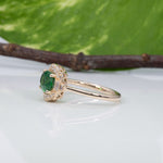 14K yellow gold tsavorite garnet ring with diamond accents
