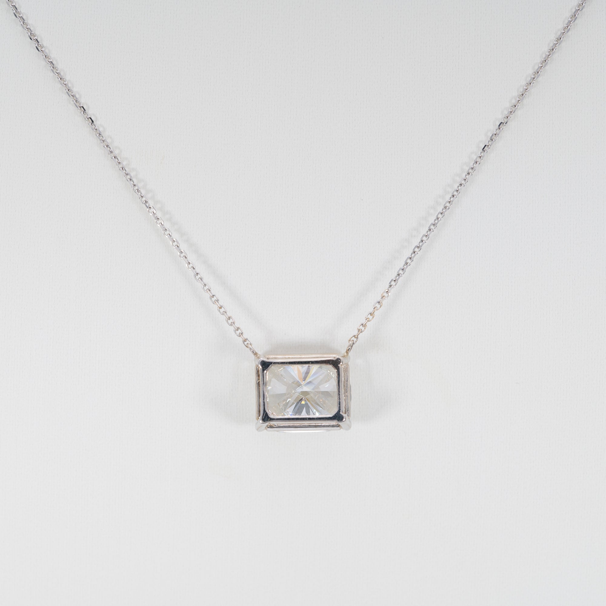 14K white gold lab grown diamond necklace