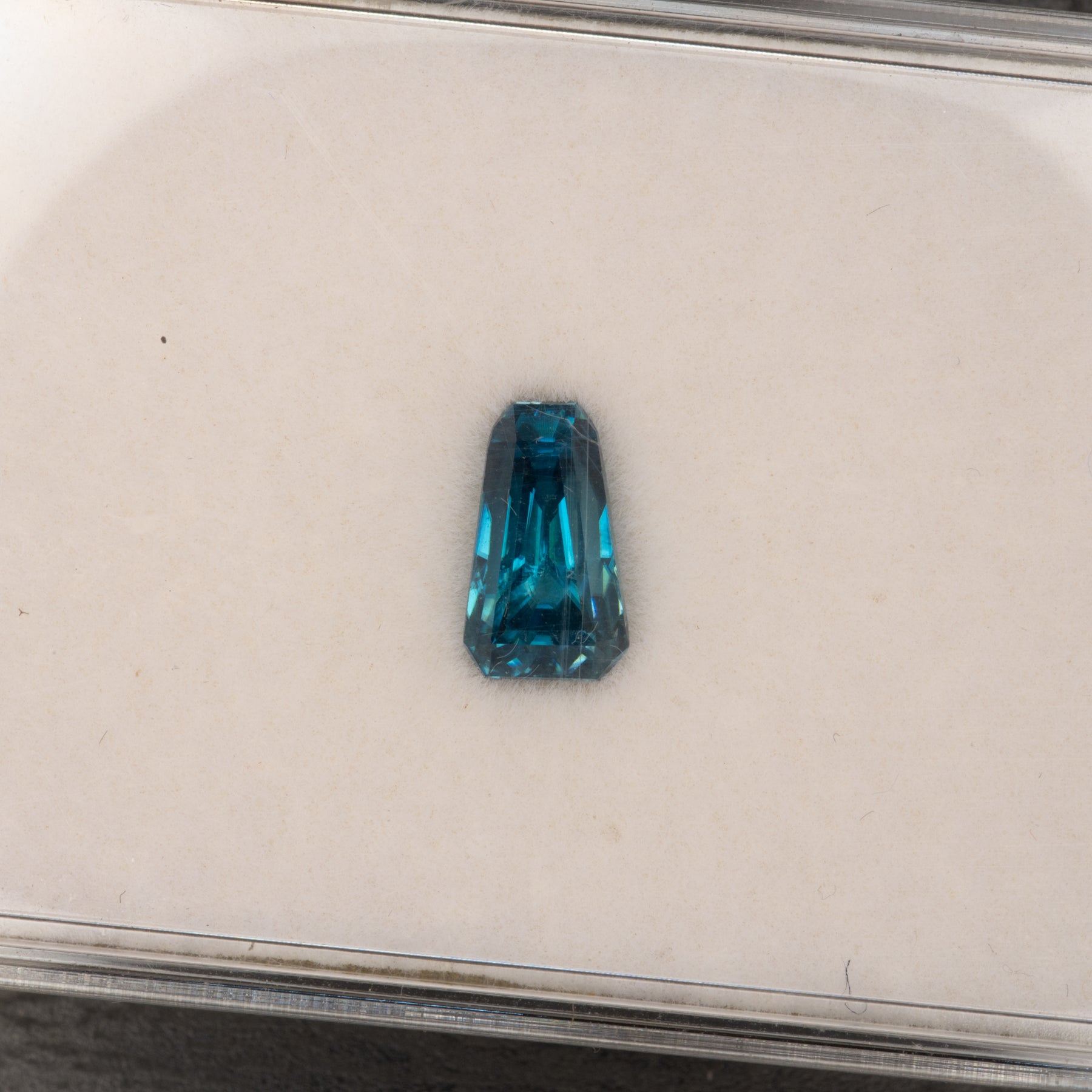 natural cambodian blue zircon Tapered Baguette loose gemstone