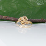 14K yellow gold purple garnet estate ring