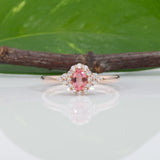 14K rose gold padparadscha sapphire ring