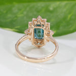 14K yellow gold cambodian blue zircon ring