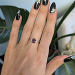 14K white gold purple spinel ring with diamond accents