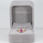 14K yellow gold pink sapphire ring