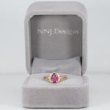 14K yellow gold pink sapphire ring