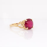 Talia 14k Solid Gold Solitaire Madagascar Ruby Ring | Round 11mm