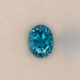Natural Cambodian Blue Zircon Oval Shape 7.2x6x6.5mm 3.23ct Loose Gemstone