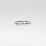 10K white gold single diamond estate ring