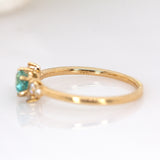 Kavya 14K Yellow Gold Afghan Paraiba Color Tourmaline Diamond Ring | 4.8mm