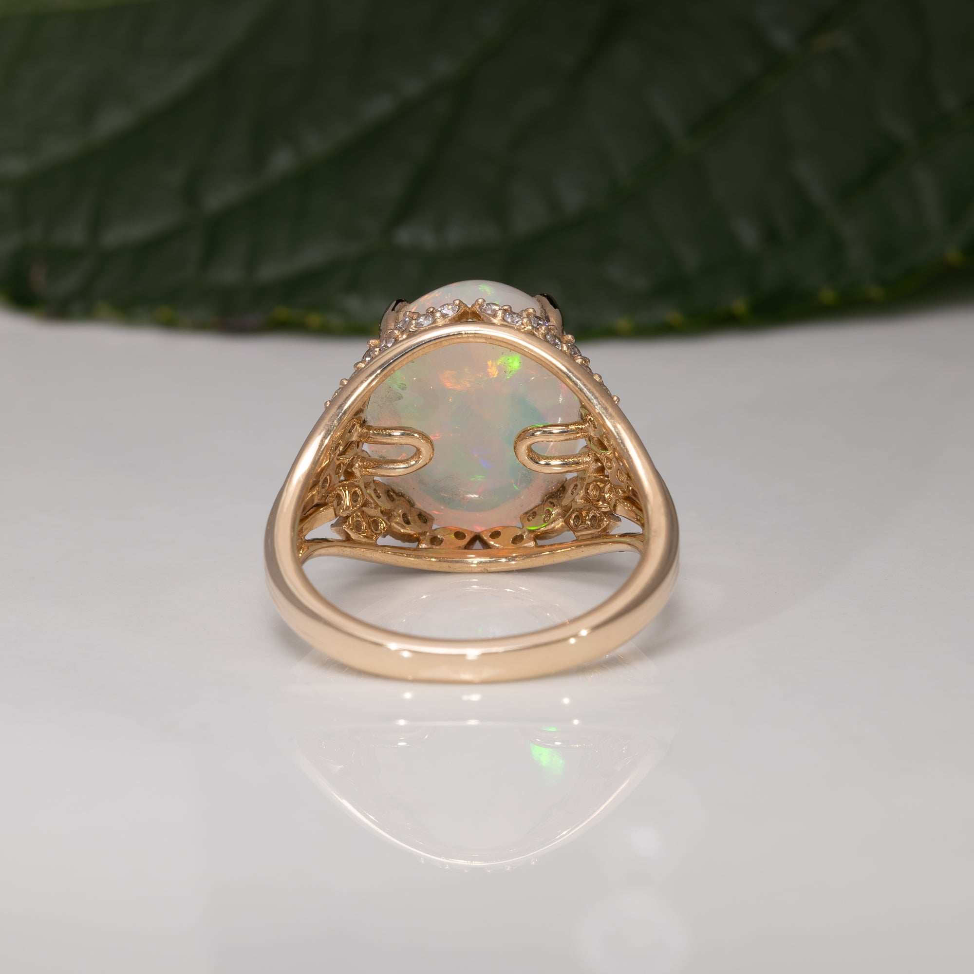 14K yellow gold ethiopian opal ring