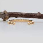 14K yellow gold diamond open stacking band ring