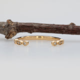 14K yellow gold diamond open stacking band ring