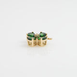 Elodie 1.1Ct Tsavorite Pendant with Earth Mined Diamond Accents: Solid 14K Gold, 5x4mm