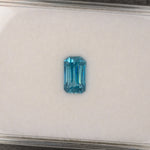 natural cambodian blue zircon emerald cut loose gemstone
