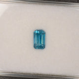 natural cambodian blue zircon emerald cut loose gemstone