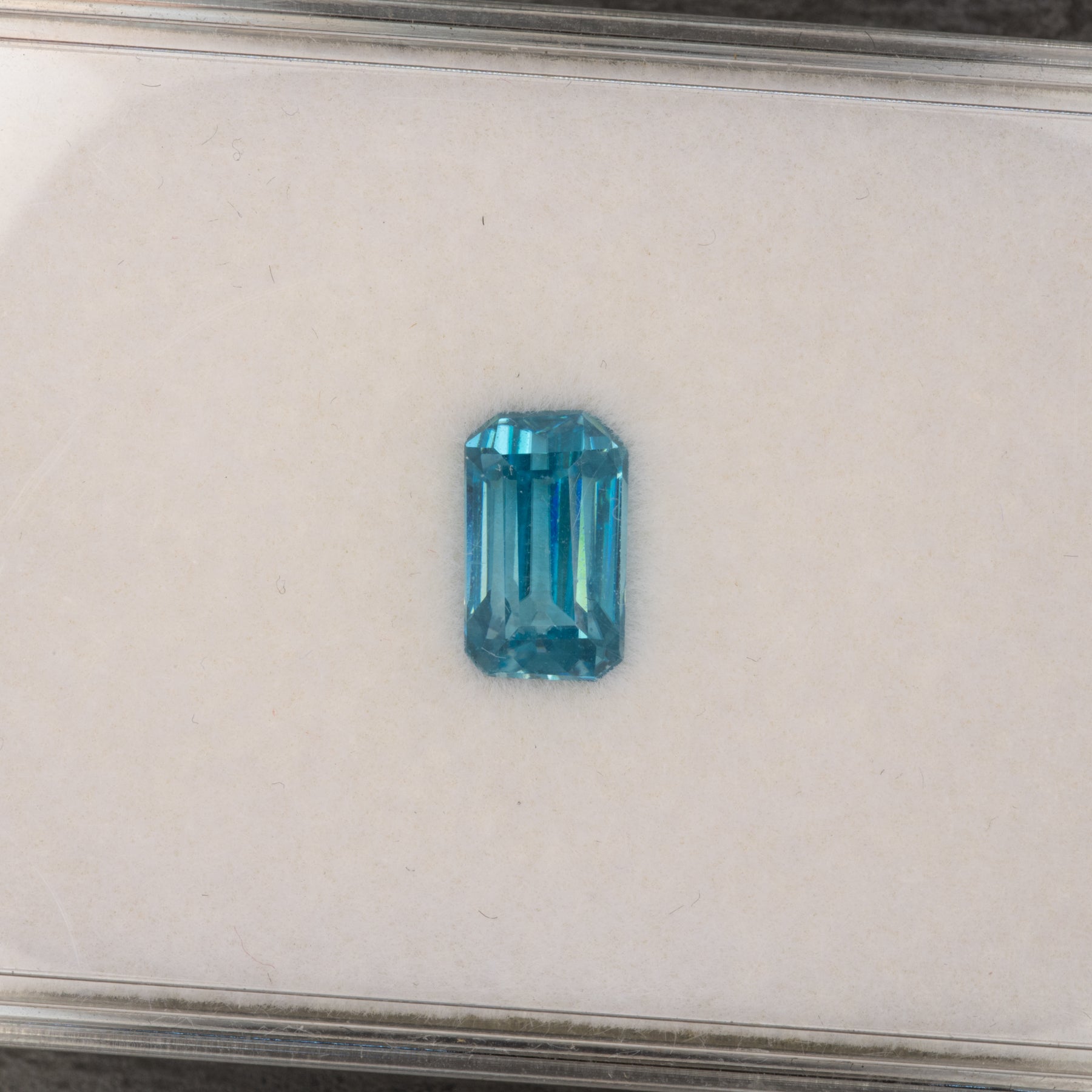 natural cambodian blue zircon emerald cut loose gemstone