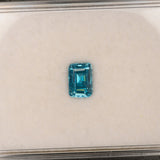 Natural Cambodian Blue Zircon Emerald Cut 8.1x5.7x5.1mm 2.95ct Loose Gemstone