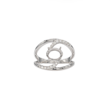 Aralyn Solid 14K Gold Ring Setting with Diamond Accents, Designed for 8×6mm Oval Center Stone, Elegant Customizable Jewelry Gift for Women