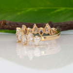 14K yellow gold pear lab grown diamond band