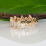 14K yellow gold pear lab grown diamond band