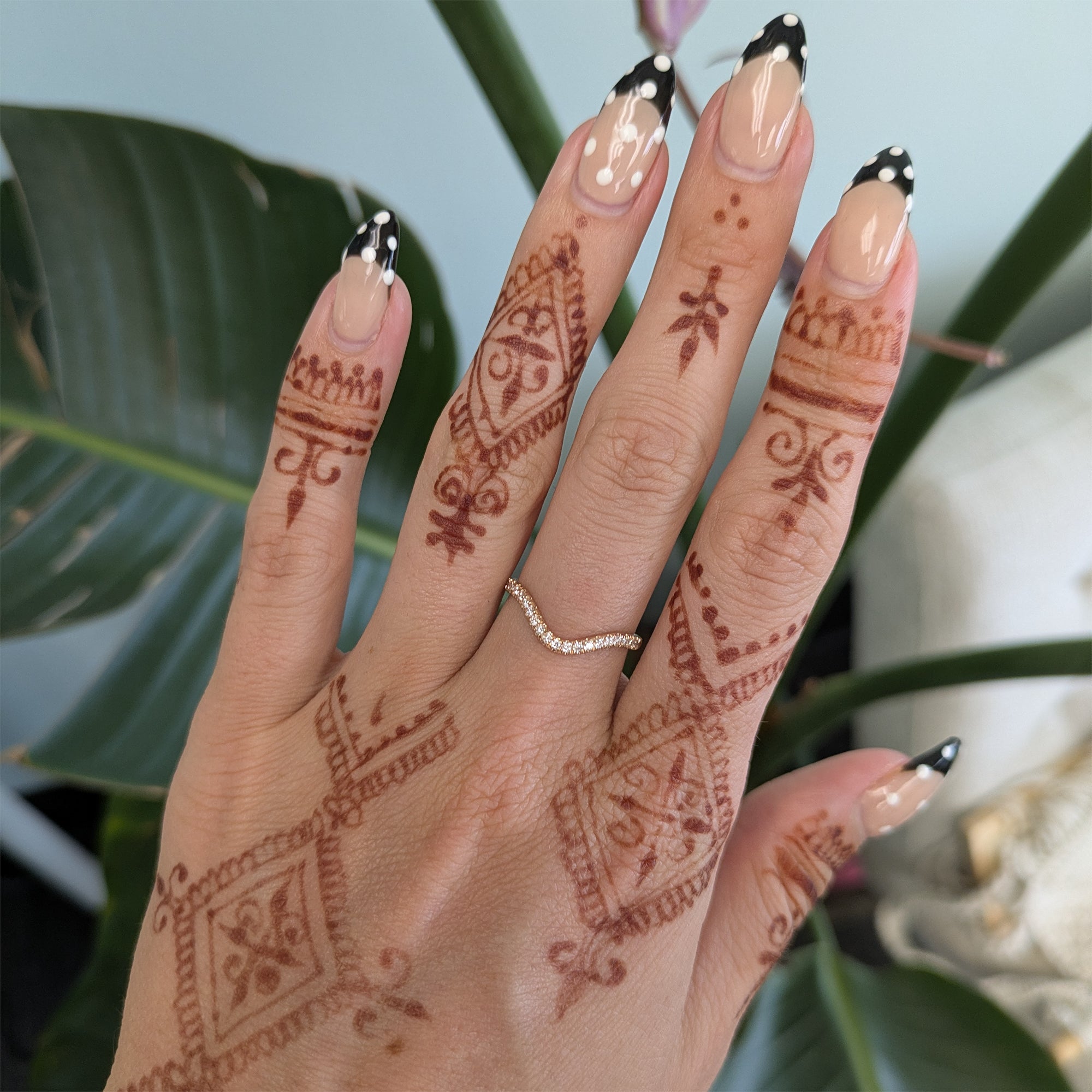 14K rose gold diamond band ring