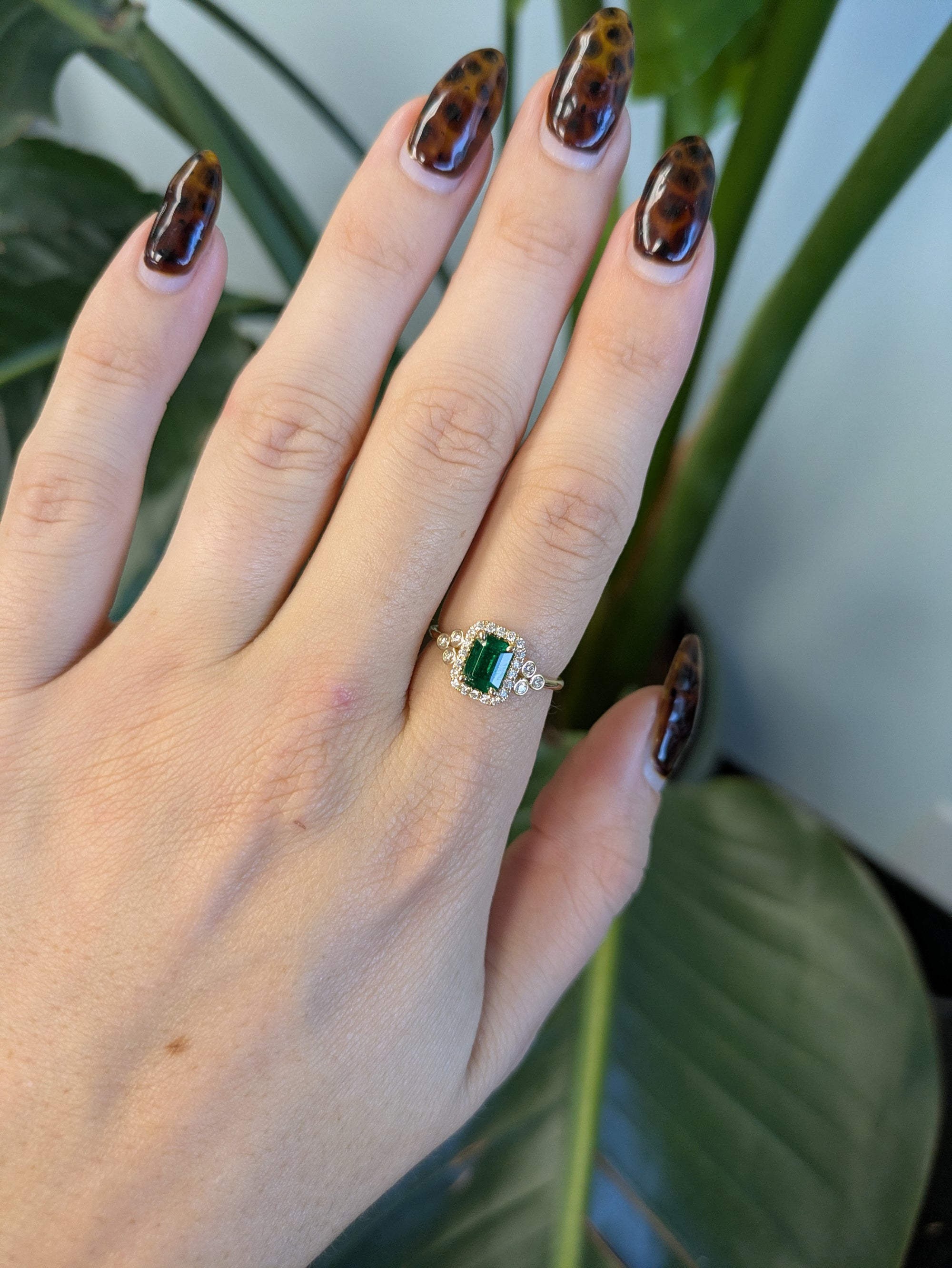 14K Yellow Gold Zambian Emerald Ring