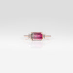 14K rose gold bi-color tourmaline ring