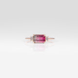 14K rose gold bi-color tourmaline ring