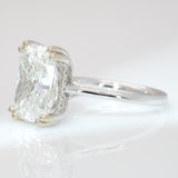 5Ct lab diamond Ring with Sapphire Accent and Lab Diamonds Halo: Solid 14K Gold