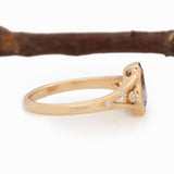 Keira Solid 14k Gold Blue Sapphire Ring with Natural Diamond Accents,8x6.5mm