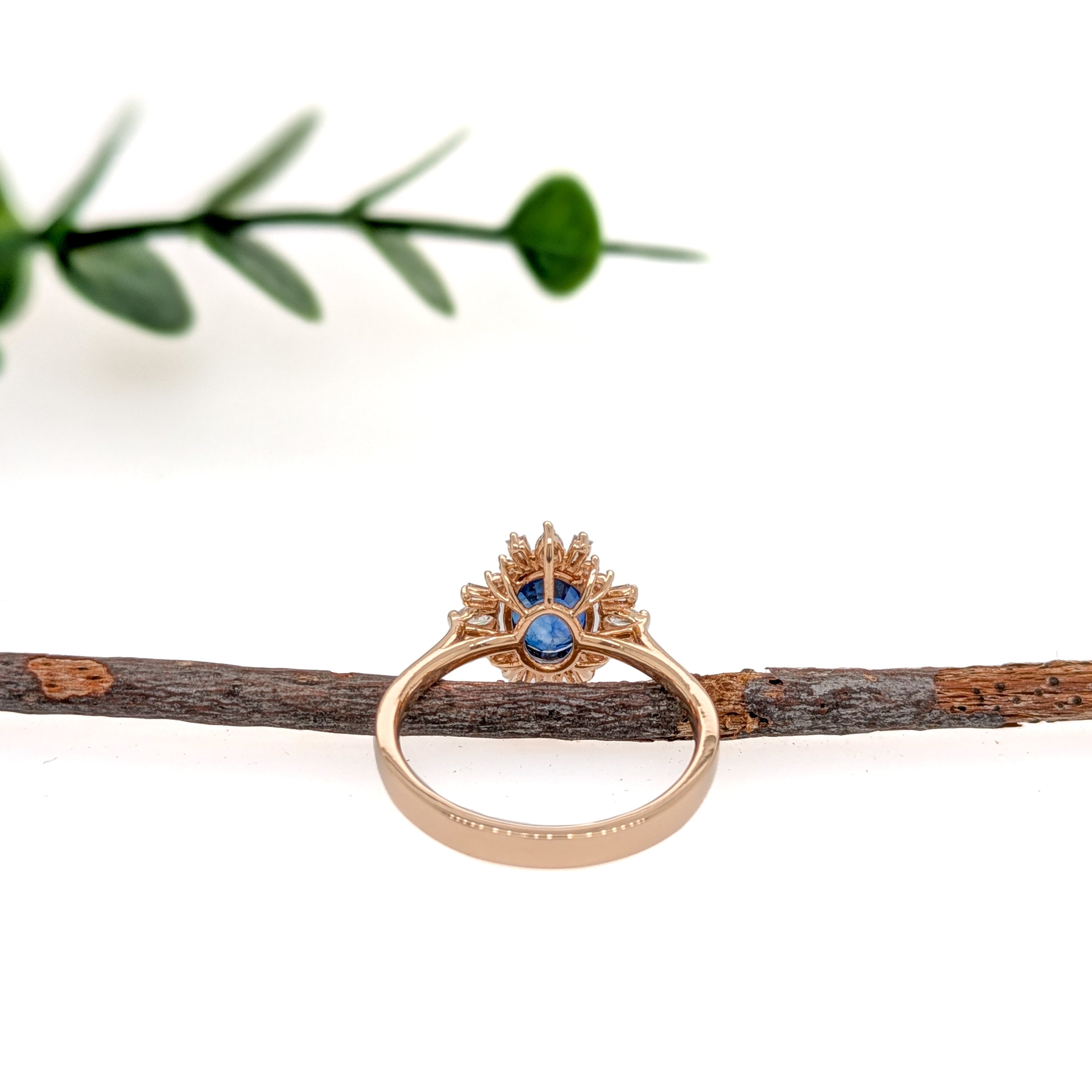Nazriya 14K Yellow Gold 1.36cts Ceylon Sapphire Diamond Ring | Oval 8x6mm