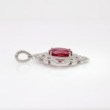Madagascar Ruby Pendant with Natural Diamond Accents | Solid 14K Gold Fine Jewelry Necklace