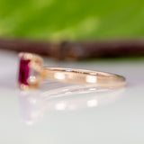 14K yellow gold pink tourmaline ring with diamond accents