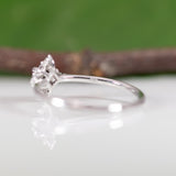 14K white gold black diamond ring with diamond accents