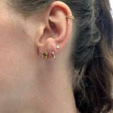 14K Gold Cambodian Champagne Zircon Studs | Oval 7x5mm