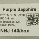 0.19 carat natural purple sapphire round 3.4mm loose gemstone – view 2
