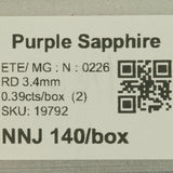 0.19 carat natural purple sapphire round 3.4mm loose gemstone – view 2
