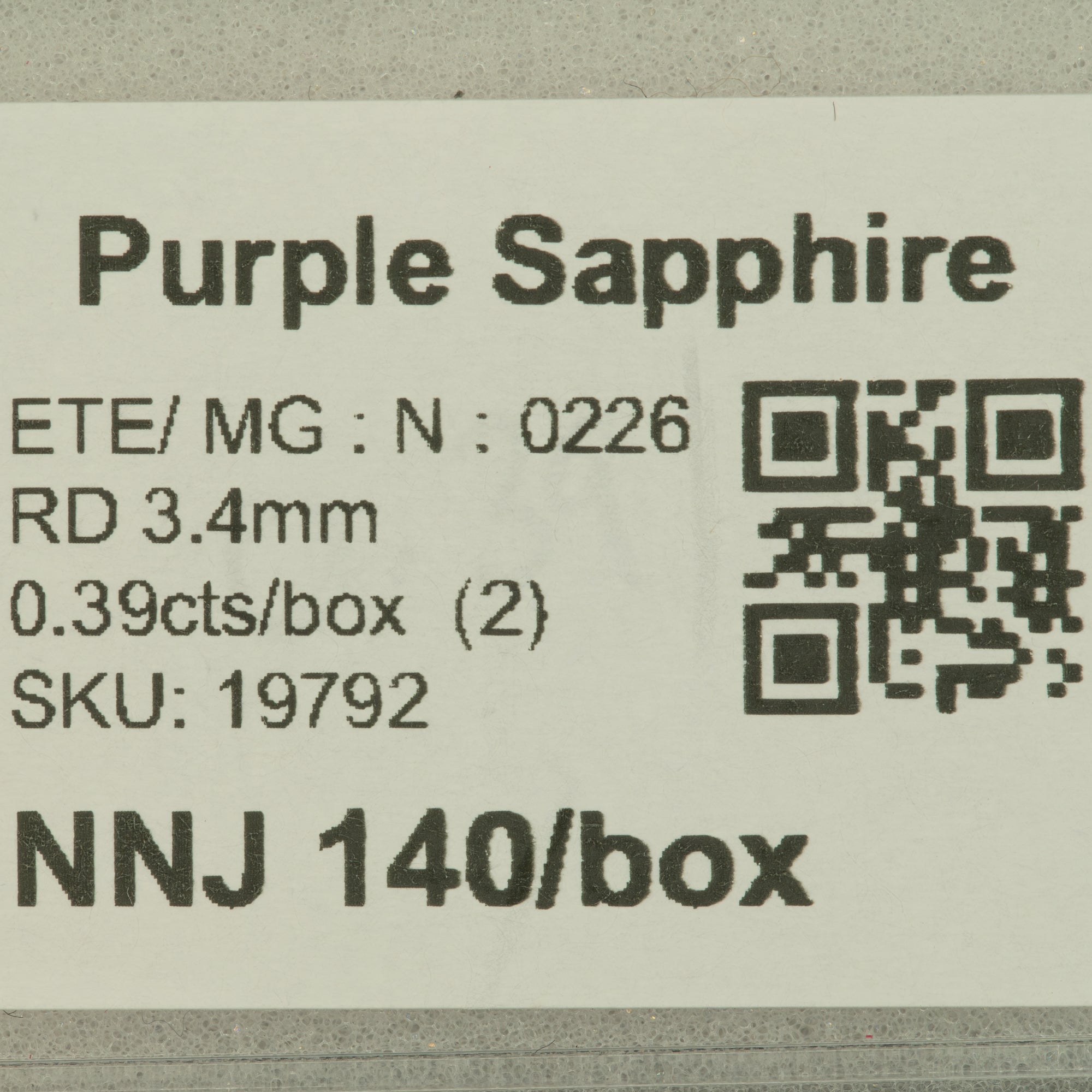 0.19 carat natural purple sapphire round 3.4mm loose gemstone – view 2